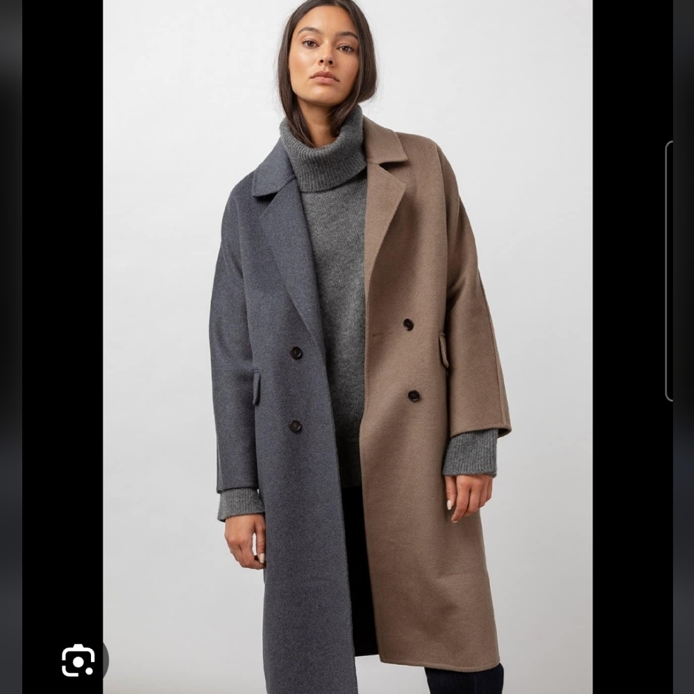 Rails Two-Tone Gray and Brown Coat
